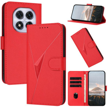 Чехол-книжка Triangle Pattern Buckle Clasp Leather на Xiaomi Redmi Note 14 Pro 4G - красный