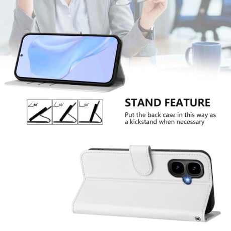 Чехол-книжка с мягким покрытием (Skin Feel) со шнурком на Infinix Smart 10 4G - белый