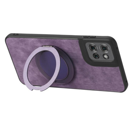 Чохол Retro Leather Rotation Round Holder з поворотним тримачем для Motorola Moto G15 / G15 Power/G17/G17 Power — фіолетовий