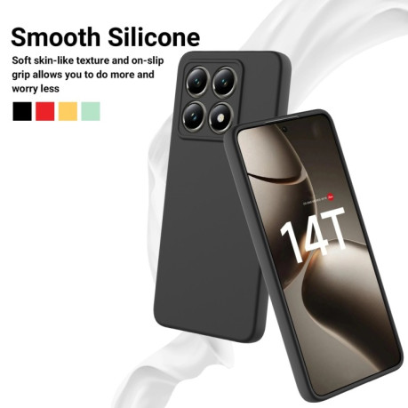 Силиконовый чехол Solid Color Liquid Silicone на Xiaomi 14T - черный