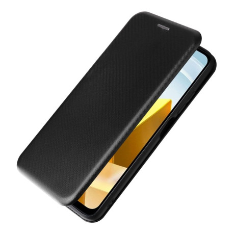 Чехол-книжка Carbon Fiber Texture на Xiaomi Poco M5 4G - черный
