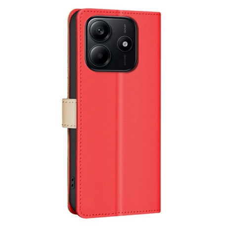 Чохол-книжка Color Matching RFID Anti-theft Leather для Xiaomi Redmi Note 14 5G/Poco M7 Pro 5G - червоний
