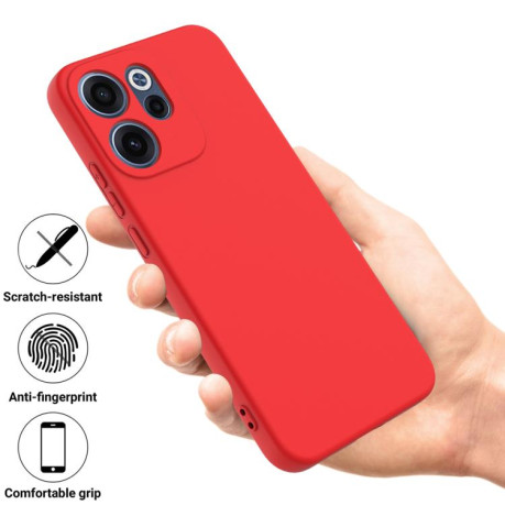 Силиконовый чехол Solid Color Liquid Silicone для OPPO Reno15 F / Reno15 FS 5G — красный