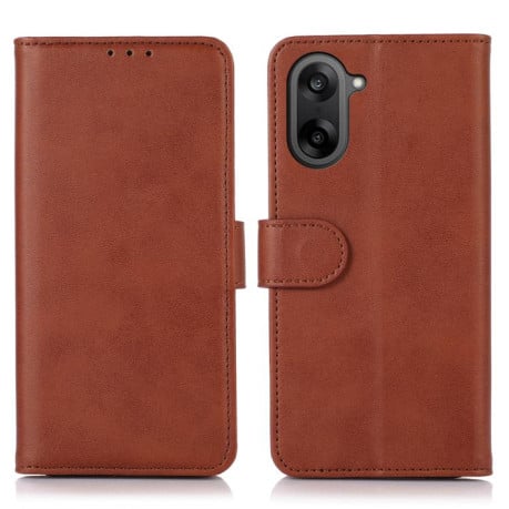 Чехол-книжка Cow Texture на OnePlus Nord CE5 / Ace 5 - коричневый