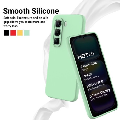 Силіконовий чохол Solid Color Liquid Silicone на Infinix Hot 50 4G - зелений