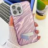 Противоударный чехол Plating Glitter Texture TPU with Lens Film для iPhone 16 Pro - Pink Wrinkles