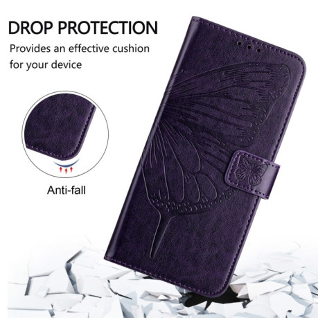 Чехол-книжка Embossed Butterfly для Infinix Smart 8 Plus / Smart 8 Pro - фиолетовый
