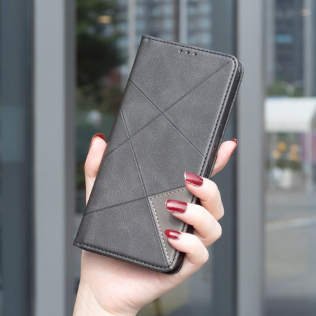 Чехол-книжка Rhombus Texture для OPPO Reno15 F 5G Global — чёрный
