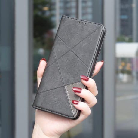 Чохол-книжка Rhombus Texture для OPPO Reno15 Pro 5G Global — чорний