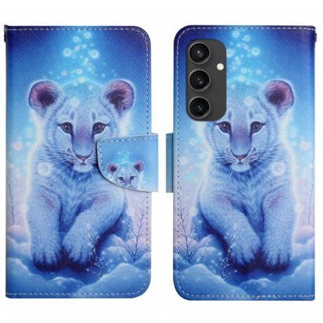 Чехол-книжка Colored Drawing Pattern для Samsung Galaxy S24 FE 5G - Leopard