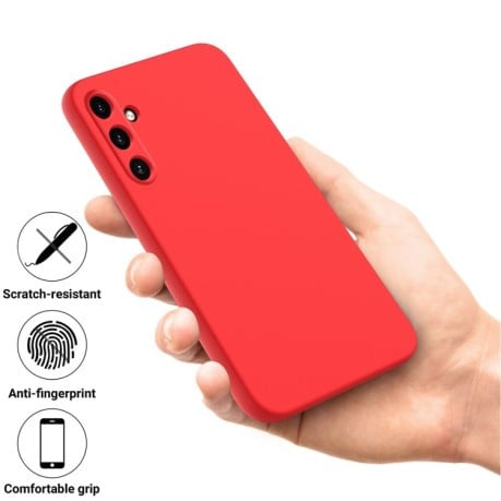 Силиконовый чехол Solid Color Liquid Silicone на Samsung Galaxy M35 - красный