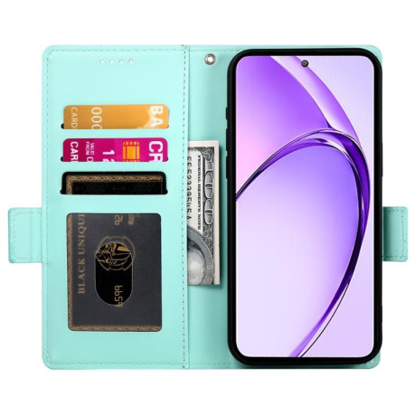 Чехол-книжка Side Buckle Magnetic Frosted Leather для Realme 13+ - зелений