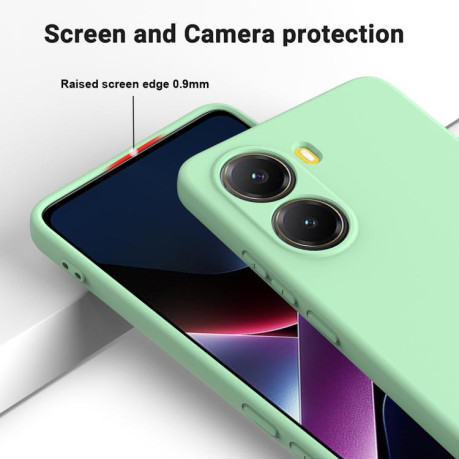 Силиконовый чехол Solid Color Liquid Silicone на Xiaomi Poco X7 Pro - зеленый
