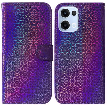 Чехол-книжка с цветной обложкой и магнитной застежкой Colorful Magnetic Buckle на OPPO Reno13 Global - фиолетовый