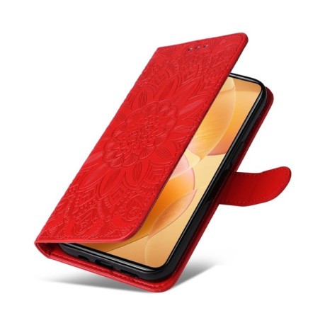 Чехол-книжка Embossed Sunflower для Xiaomi 14T Pro - красный