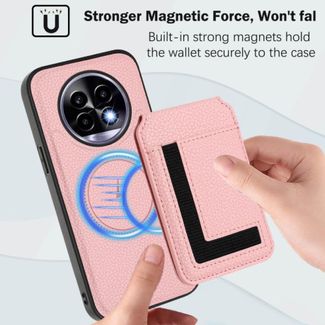 Чохол CX01 Detachable Magsafe Magnetic Card Bag для Realme 13 Pro / 13 Pro+ - рожевий
