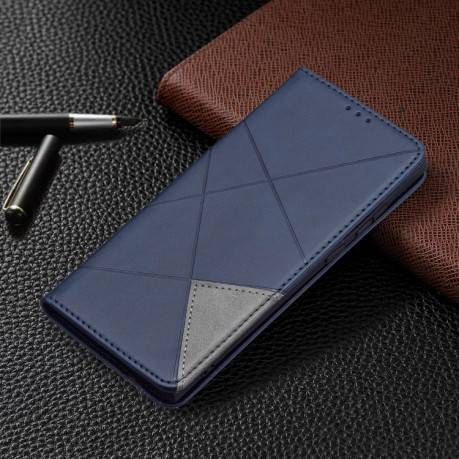 Чохол-книга Rhombus Texture для Samsung Galaxy S22 Ultra 5G - синій