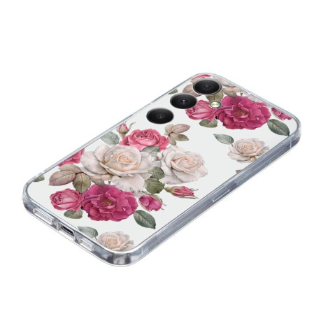 Чохол Colored Drawing Pattern Transparent TPU для Samsung Galaxy S24 FE 5G - Peony