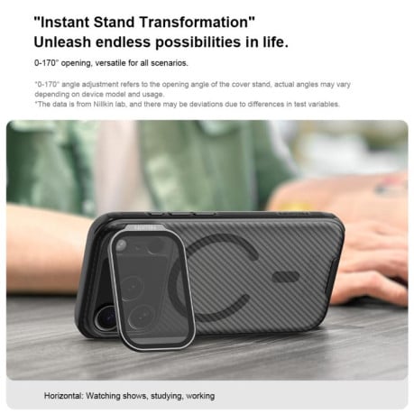 Чохол NILLKIN CamShield Prop Transparent Mirror Cover MagSafe Magnetic Translucent на iPhone 17 Pro - чорний