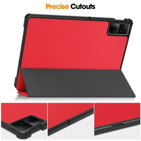 Чохол-книжка Solid Color Custer для Xiaomi Redmi Pad SE - червоний