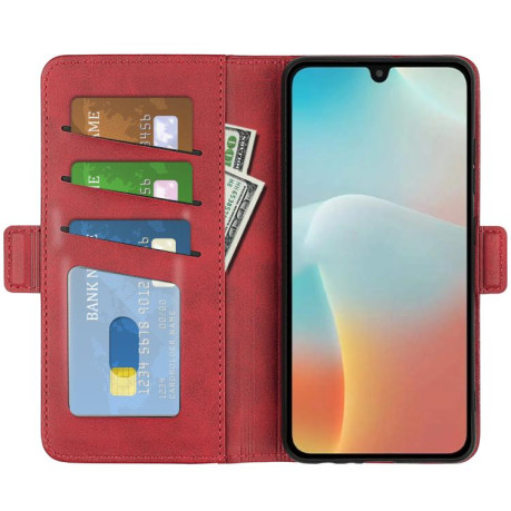 Чехол-книжка Dual-side Magnetic Buckle для на Samsung Galaxy M16 / F16 - красный