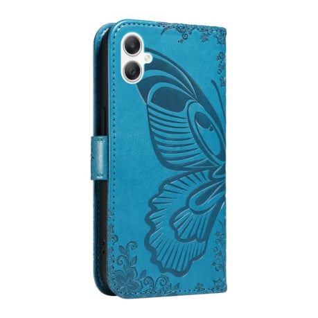Чехол-книжка Swallowtail Butterfly Embossed Leather на Samsung Galaxy A07 5G - синий