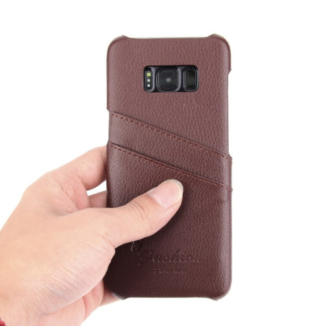 Кожаный чехол Fierre Shann Litchi Texture  на Samsung Galaxy S8+ / G9550- черный