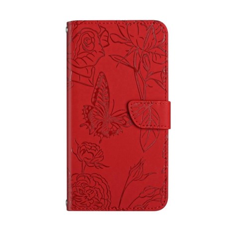 Чехол-книжка Skin Feel Butterfly Embossed для Xiaomi Poco X4 GT - красный