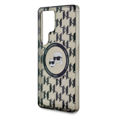Оригінальний чохол Karl Lagerfeld Button Karl &amp; Choupette Heads On KL Pattern MagSafe для Samsung Galaxy S25 Ultra - black