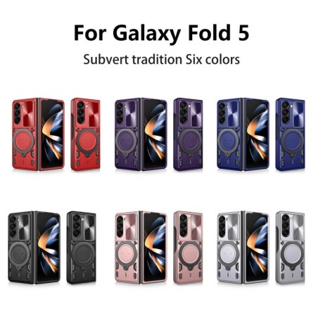 Противоударный чехол CD Texture Sliding Camshield для Samsung Galaxy Fold 5 - фиолетовый