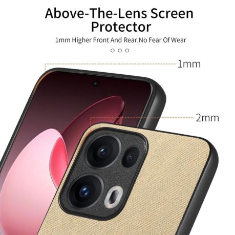Чохол Twill Fabric Leather Skin Back для OPPO Reno13 Global - хакі