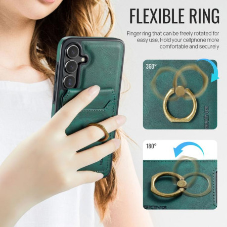 Чохол MAGKING K1 з MagSafe та кишенькою на карт+RFID на Samsung Galaxy S25 FE 5G - зелений