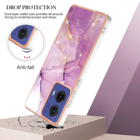 Противоударный чехол Electroplating IMD для Motorola Moto G85 - Purple