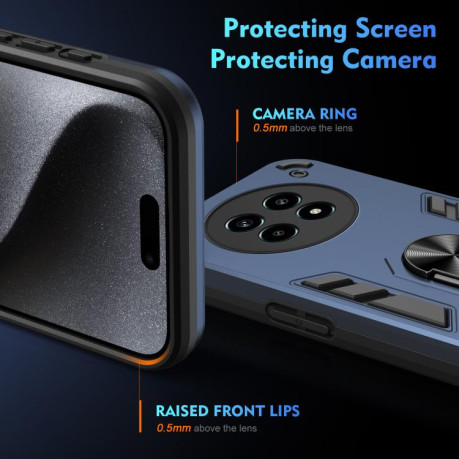 Ударозахисний чохол Shockproof Metal Ring Holder для Realme 13 Pro/13 Pro+ - синій
