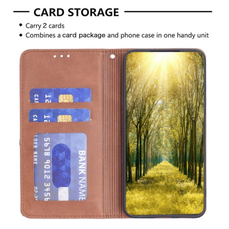 Чохол-книжка Rhombus Texture для Samsung Galaxy S25+ 5G - коричневий