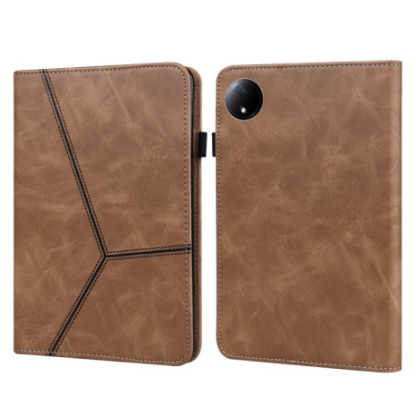 Чохол Solid Color Stripe Embossed Leather для Xiaomi Redmi Pad SE 8.7 - коричневий