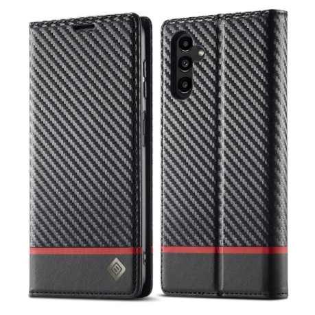 Чехол-книжка LC.IMEEKE Carbon Fiber для Samsung Galaxy A34 5G - Horizontal Black