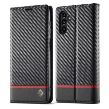 Чохол-книжка LCIMEEKE Carbon Fiber для Samsung Galaxy A35 5G - Black