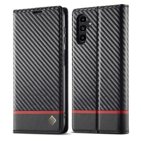 Чехол-книжка LCIMEEKE Carbon Fiber для Samsung Galaxy A55 5G - Black