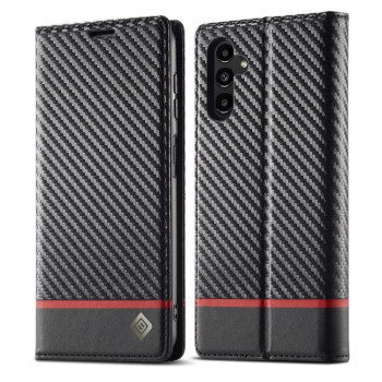 Чохол-книжка LCIMEEKE Carbon Fiber для Samsung Galaxy S24 FE 5G - Black