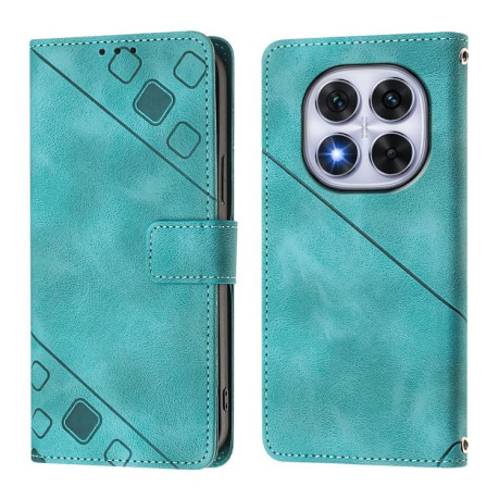 Чохол-книжка Skin-feel Embossed для Xiaomi Redmi Note 14 Pro 5G/Poco X7 - зелений