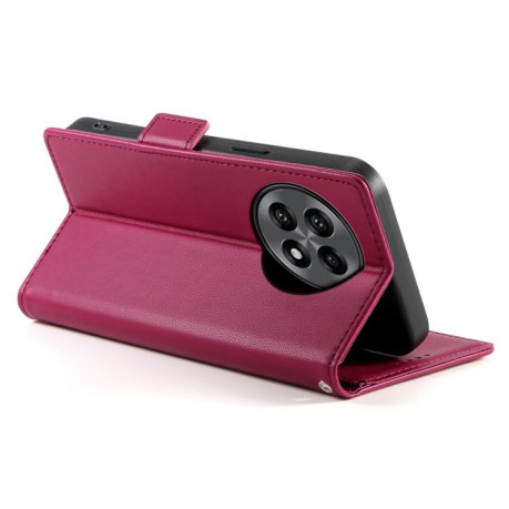 Чехол-книжка Side Buckle Magnetic Frosted Leather для OnePlus 13R/Ace 5/Ace 5 Pro - винно-красный