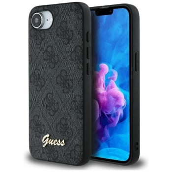 Оригинальный чехол Guess 4G Script Logo MagSafe для iPhone 16e - Black