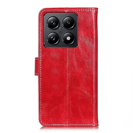 Чохол-книжка Magnetic Retro Crazy Horse Texture на Xiaomi 14T - червоний