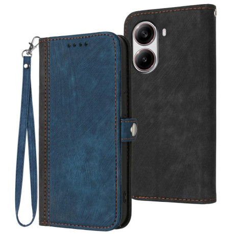 Чохол-книжка Side Buckle Double Fold Hand Strap Leather на Redmi Turbo 4 / Xiaomi Poco X7 Pro - синій