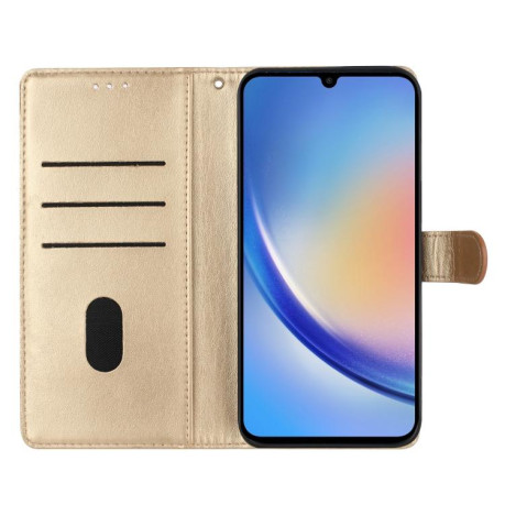 Чохол-книжка Butterflies and Flowers Leather для Redmi Note 14 4G 164.84mm - золотий