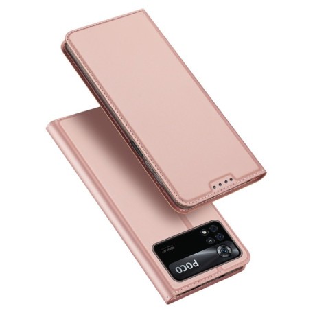 Чехол- книжка DUX DUCIS Skin Pro Series на Xiaomi Poco X4 Pro 5G - розовое золото