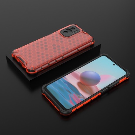 Противоударный чехол Honeycomb на Xiaomi Redmi Note 10/10s/Poco M5s - красный
