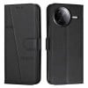 Чохол-книжка з прострочкою та фактурою Calf на Xiaomi Poco F7 Pro / F7 Ultra - чорний