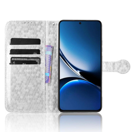 Чехол-книжка Honeycomb Dot для Xiaomi Poco X7 Pro 5G - серебристый
